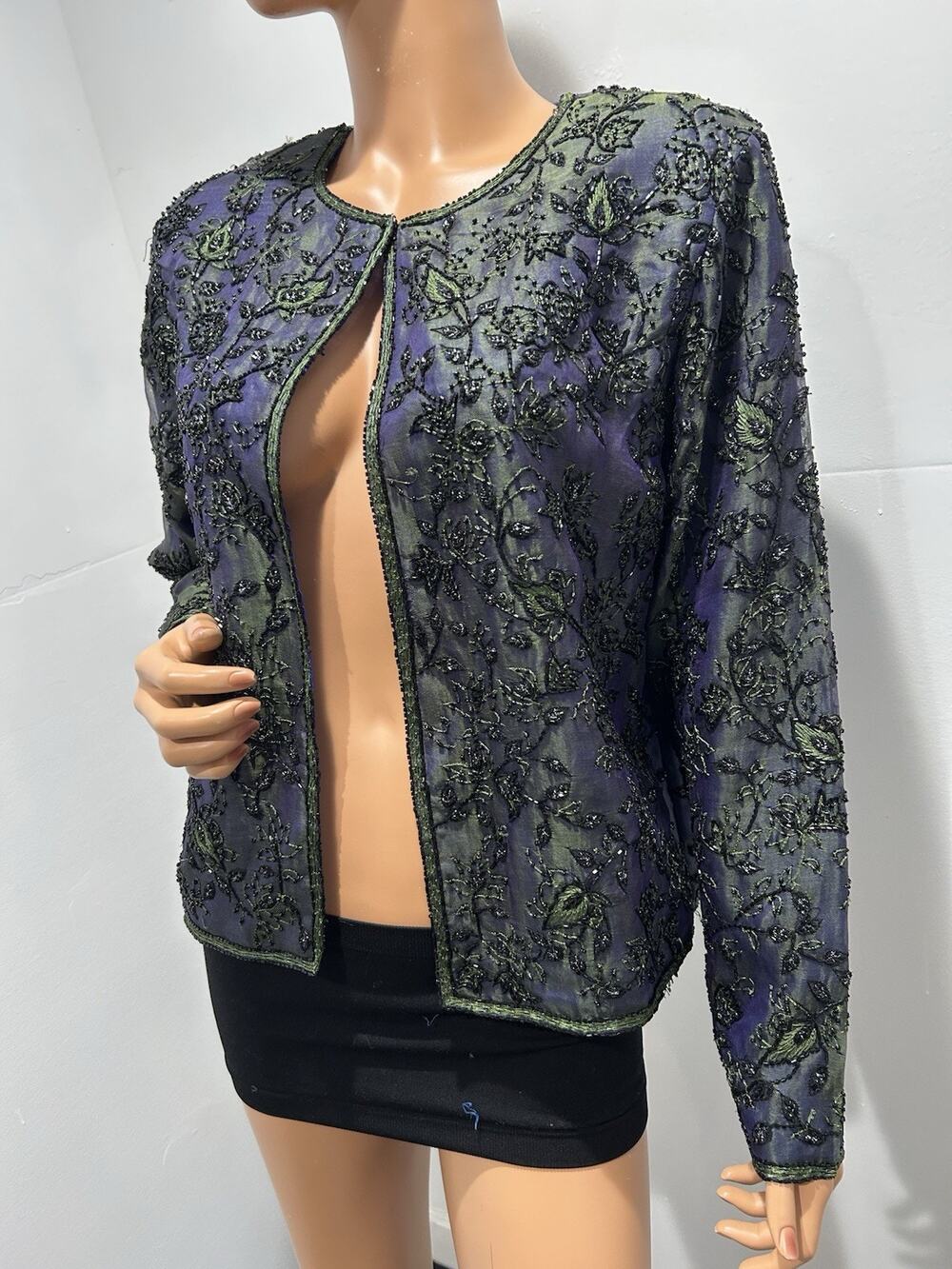 papell boutique evening Embroidered Jacket Size XL